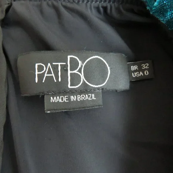 PATBO Velvet Ruched Mini Dress in Azure Blue - Size US 0 - Picture 15 of 15